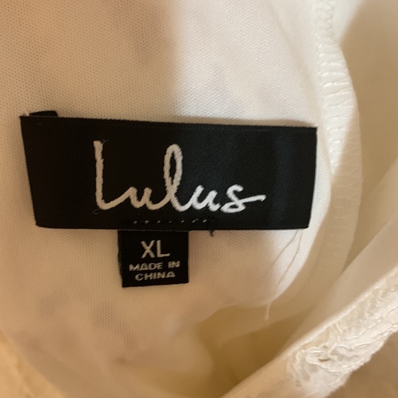 Lulus Easy Love Button Down Front White Lace Skater Mini Dress  Sz XL - Picture 9 of 13